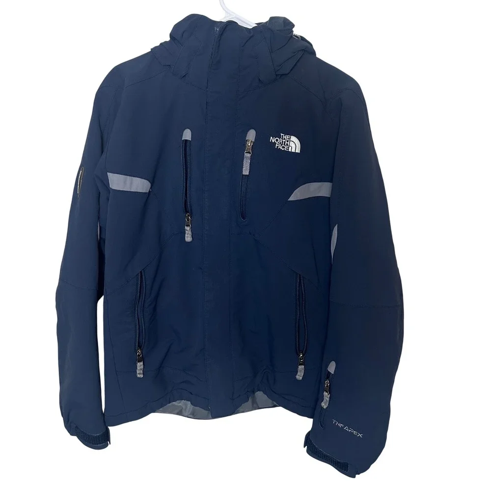The North Face Apex Jacket Mens S Blue Zip Softshell Insulated Ski Outdoor RECCO